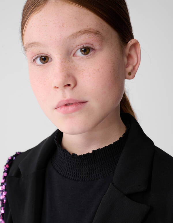 Blazer im Pailletten-Mix Schwarz/Pink SHOEBY GIRLS