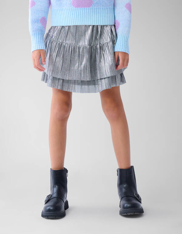 Glänzender Silber-Minirock SHOEBY GIRLS