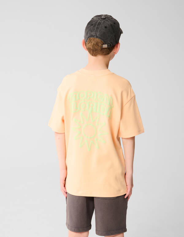 Tropisches Kunstwerk T-shirt Hell Orange SHOEBY BOYS