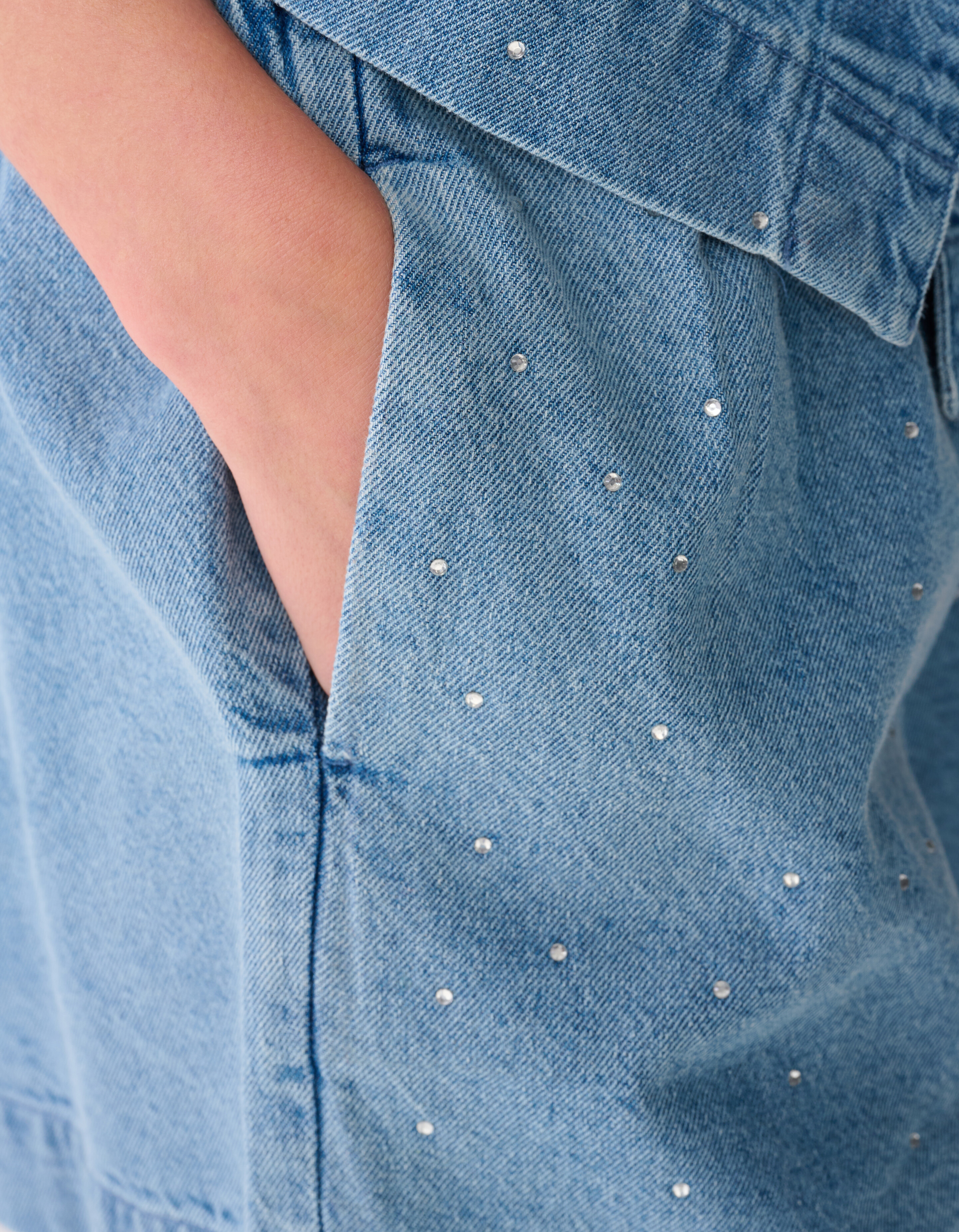 Strass Denim Shorts Blau SHOEBY WOMEN