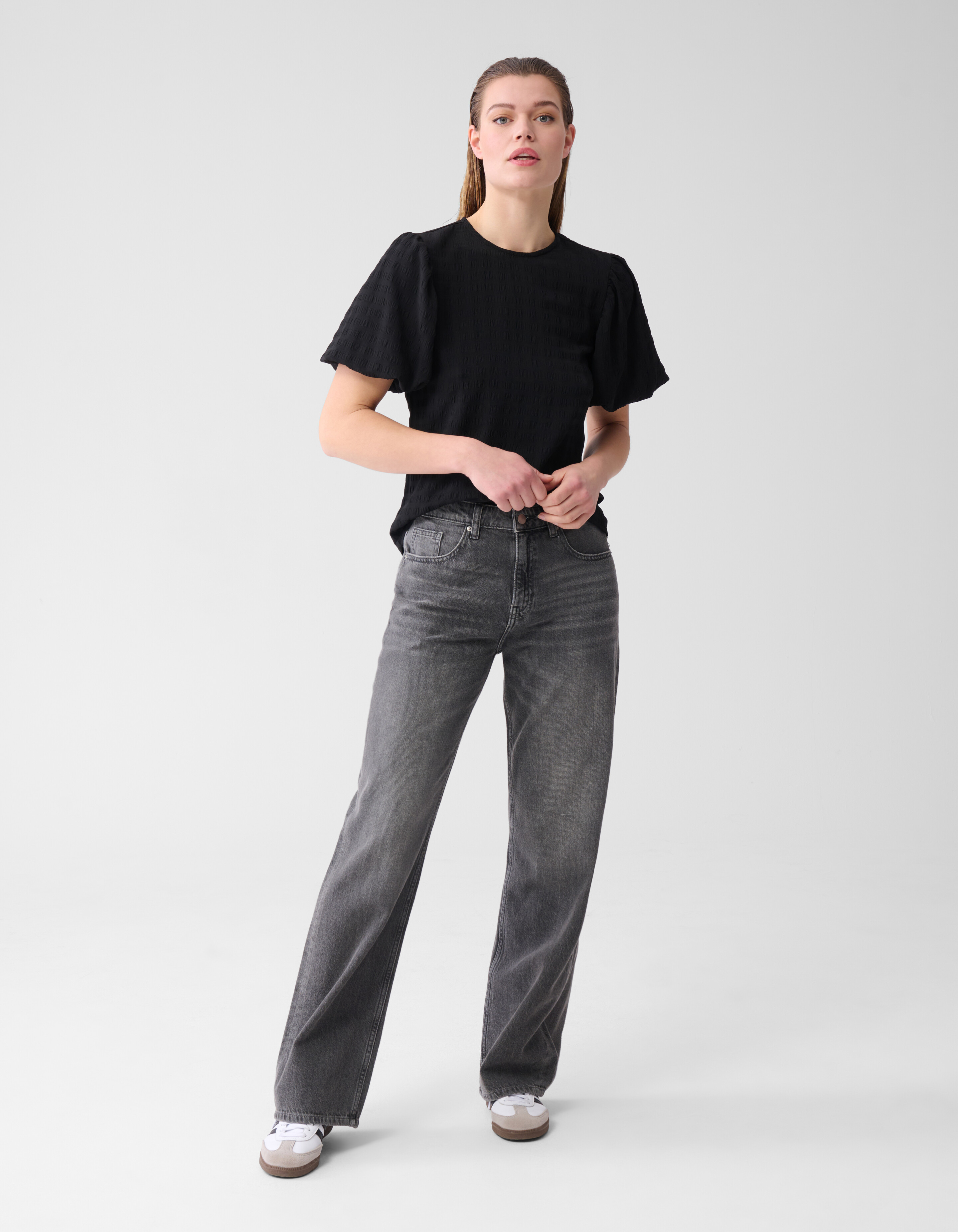 Crinkle Bow Top Schwarz SHOEBY WOMEN