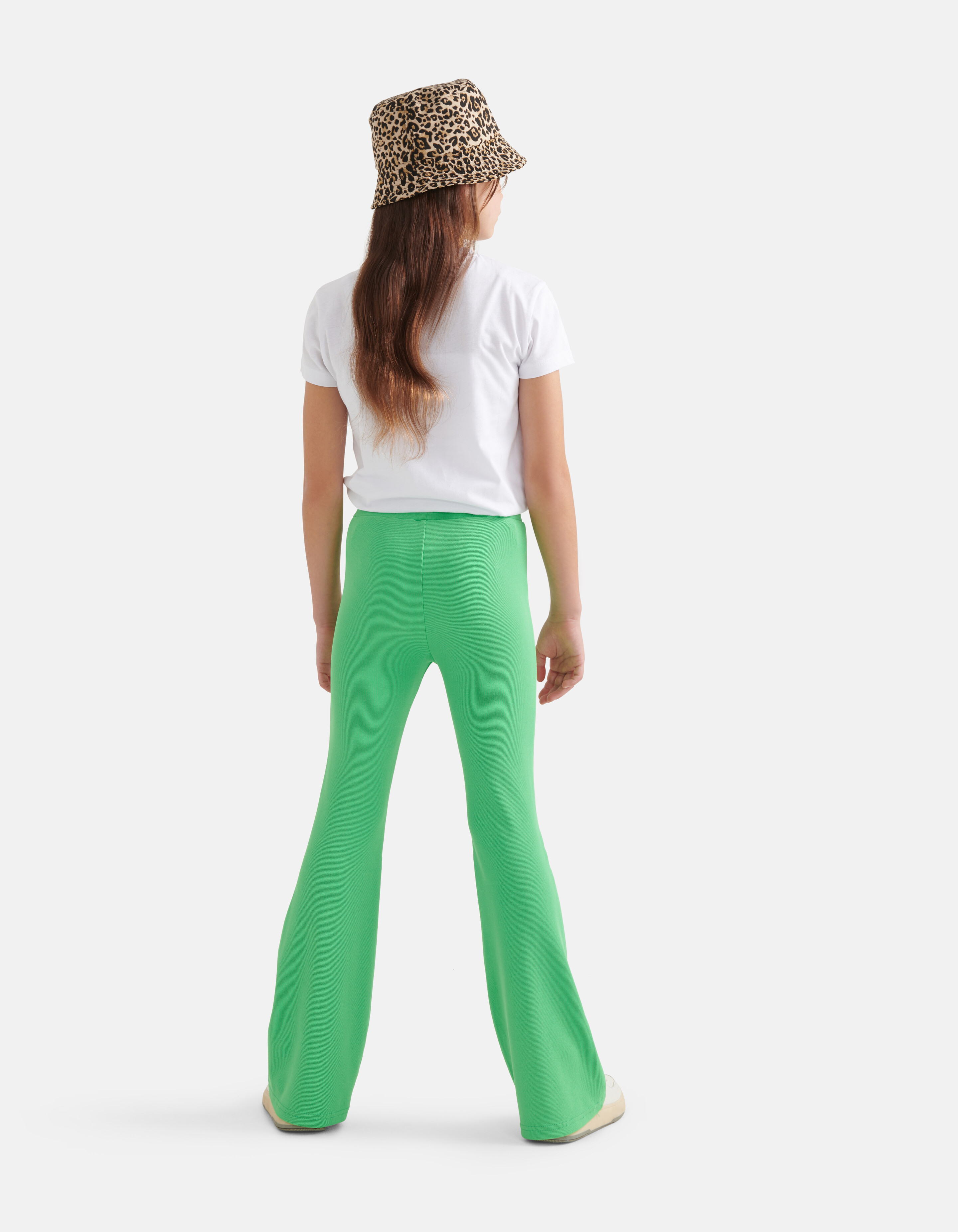 Ausgestellte Rippen-Leggings Grün SHOEBY GIRLS