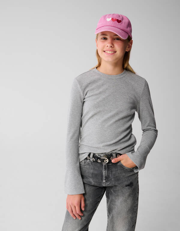 Strass Top Lichtgrau SHOEBY GIRLS
