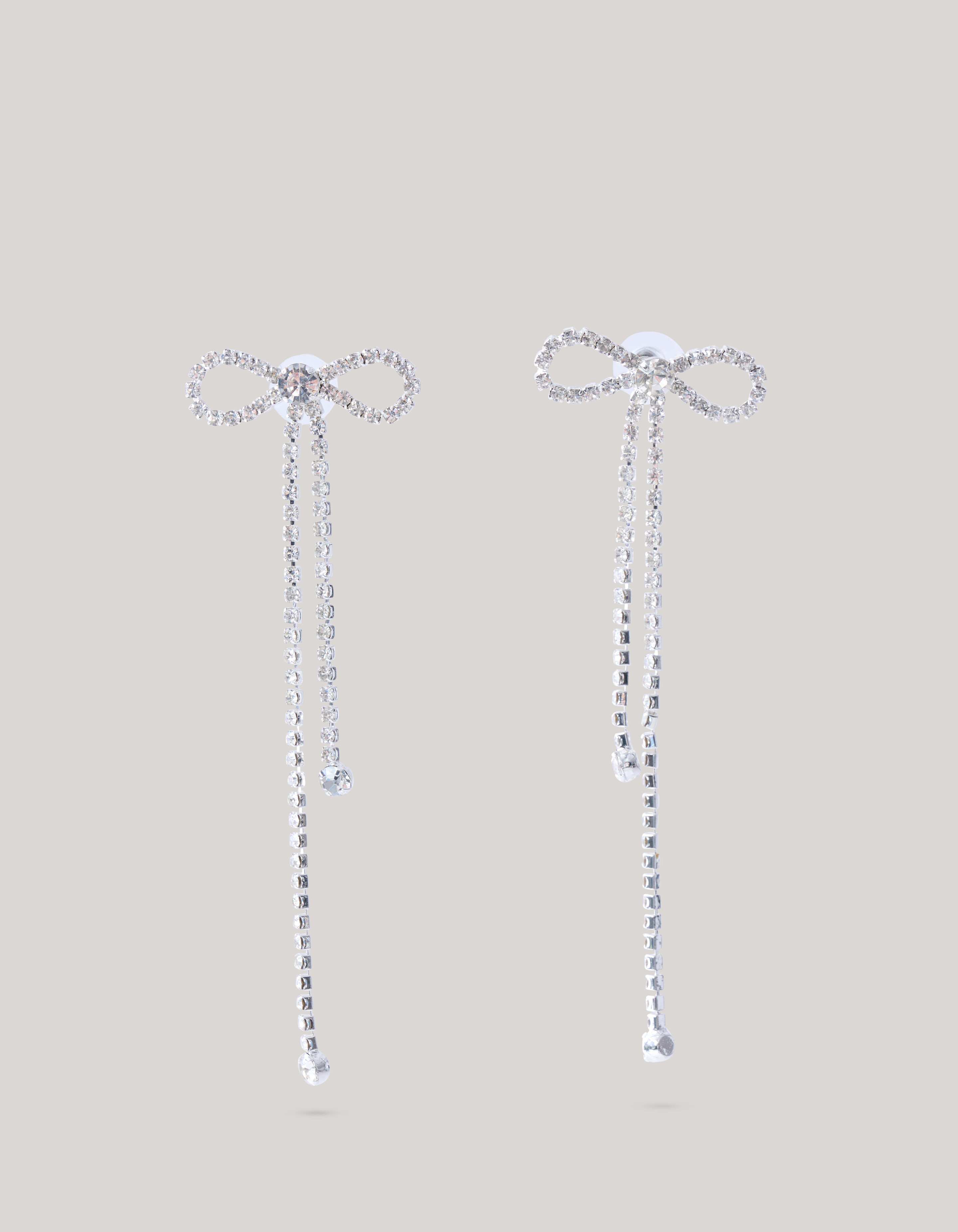 Strass-Schleifen-Ohrringe Silber SHOEBY ACCESSOIRES