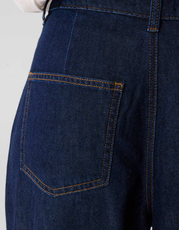 Jeans im Pleated Wide Leg Fit Dunkelblau SHOEBY WOMEN