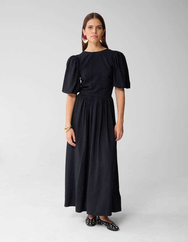 Maxikleid mit Schleife Schwarz SHOEBY WOMEN