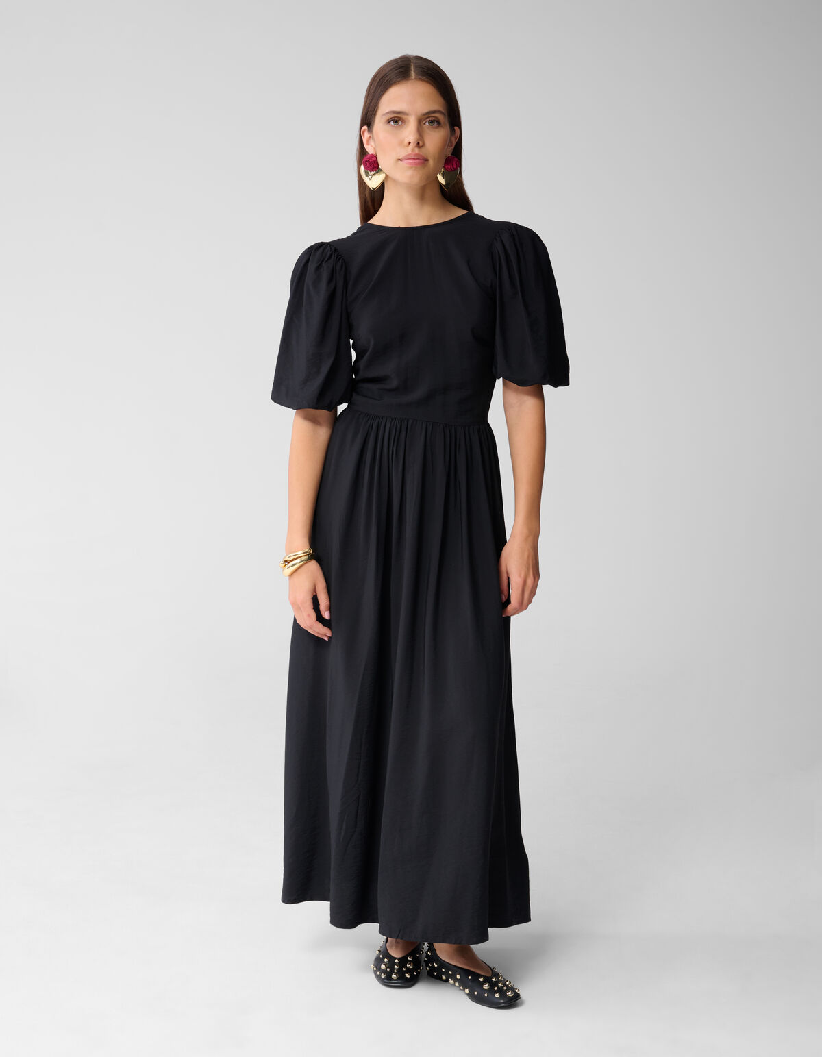 Maxikleid mit Schleife Schwarz SHOEBY WOMEN