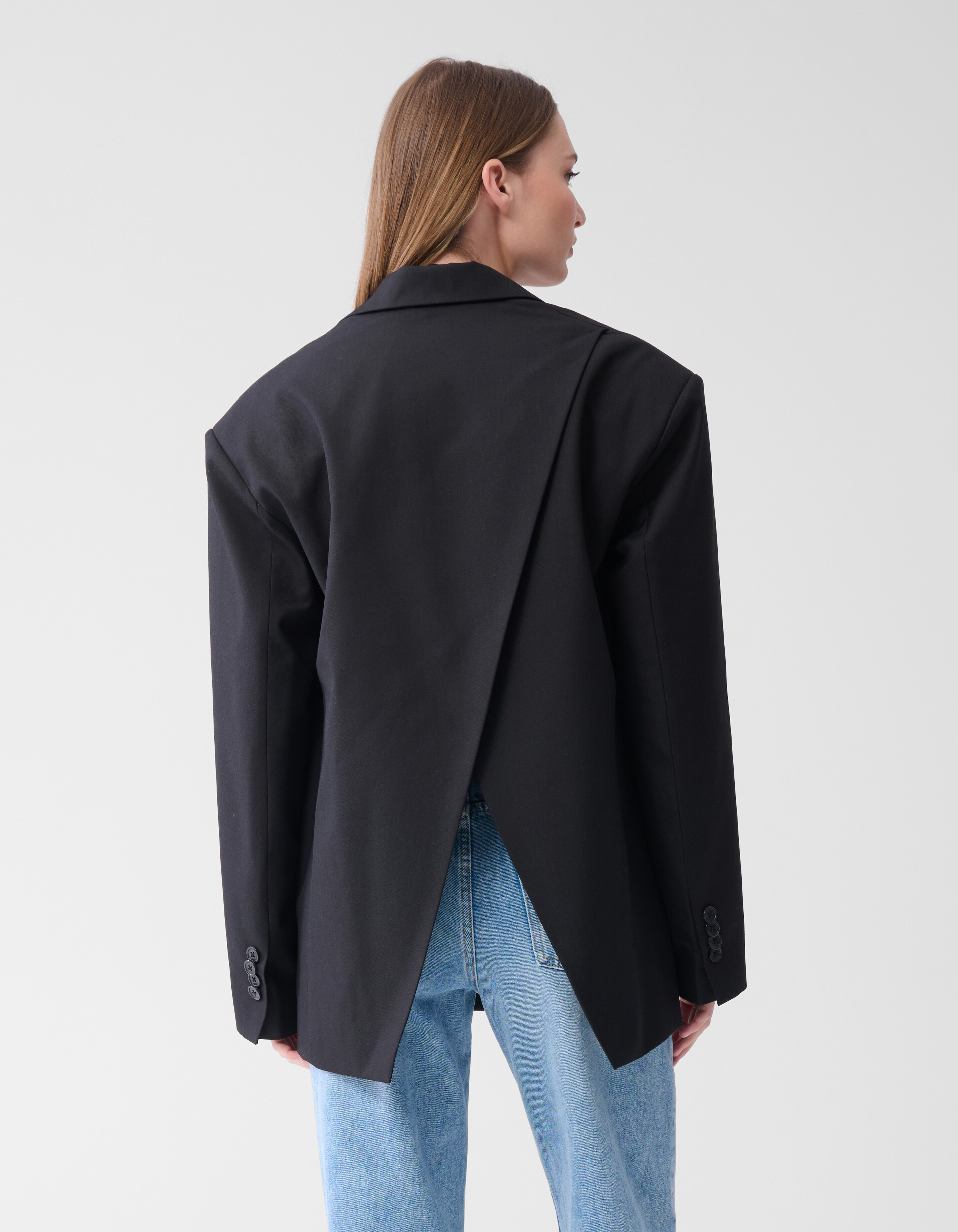 Übergroßer Blazer mit offenem Rücken Schwarz SHOEBY WOMEN