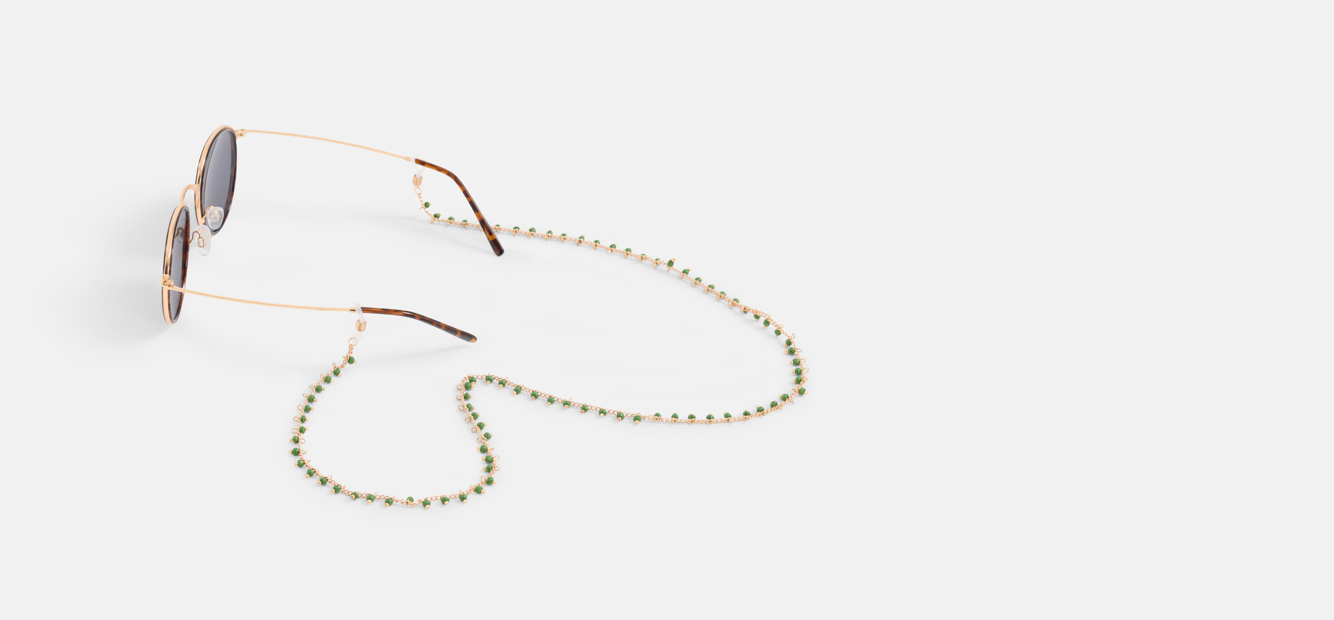 Perlen-Sonnenbrille Cord Grün SHOEBY ACCESSOIRES