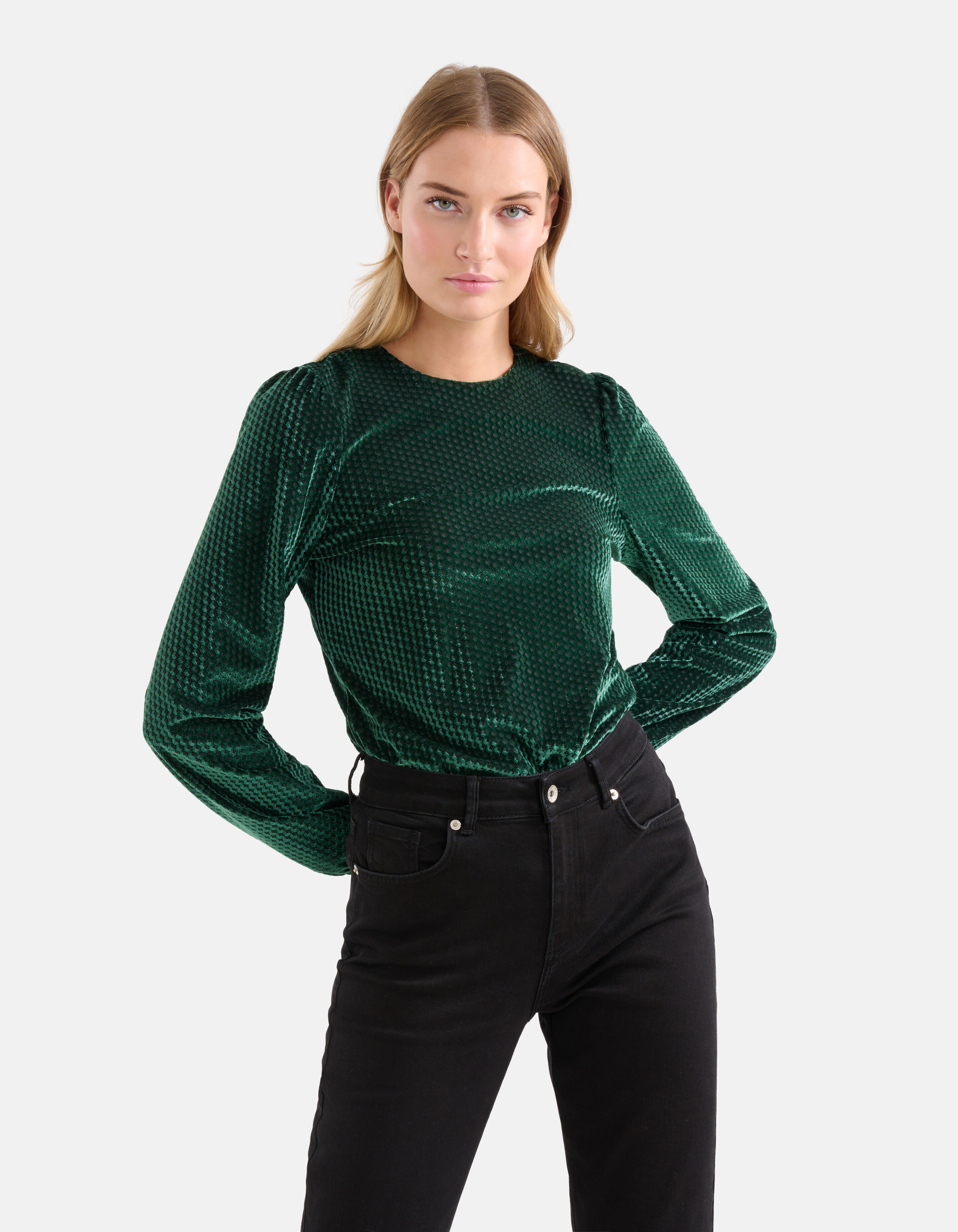 Samt-Top Dunkelgrün SHOEBY WOMEN