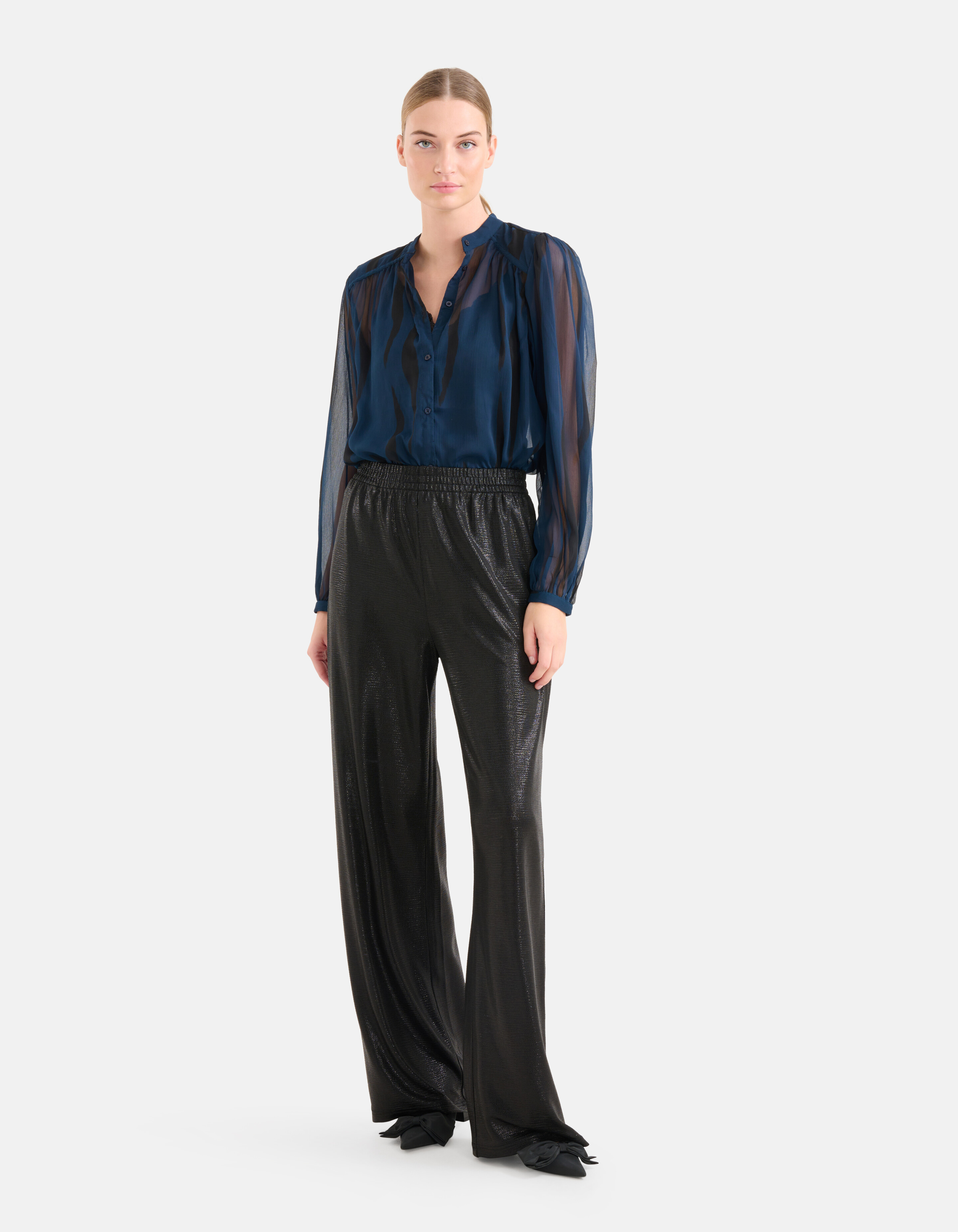 Bluse mit zweifarbigem Druck Dunkelblau SHOEBY WOMEN