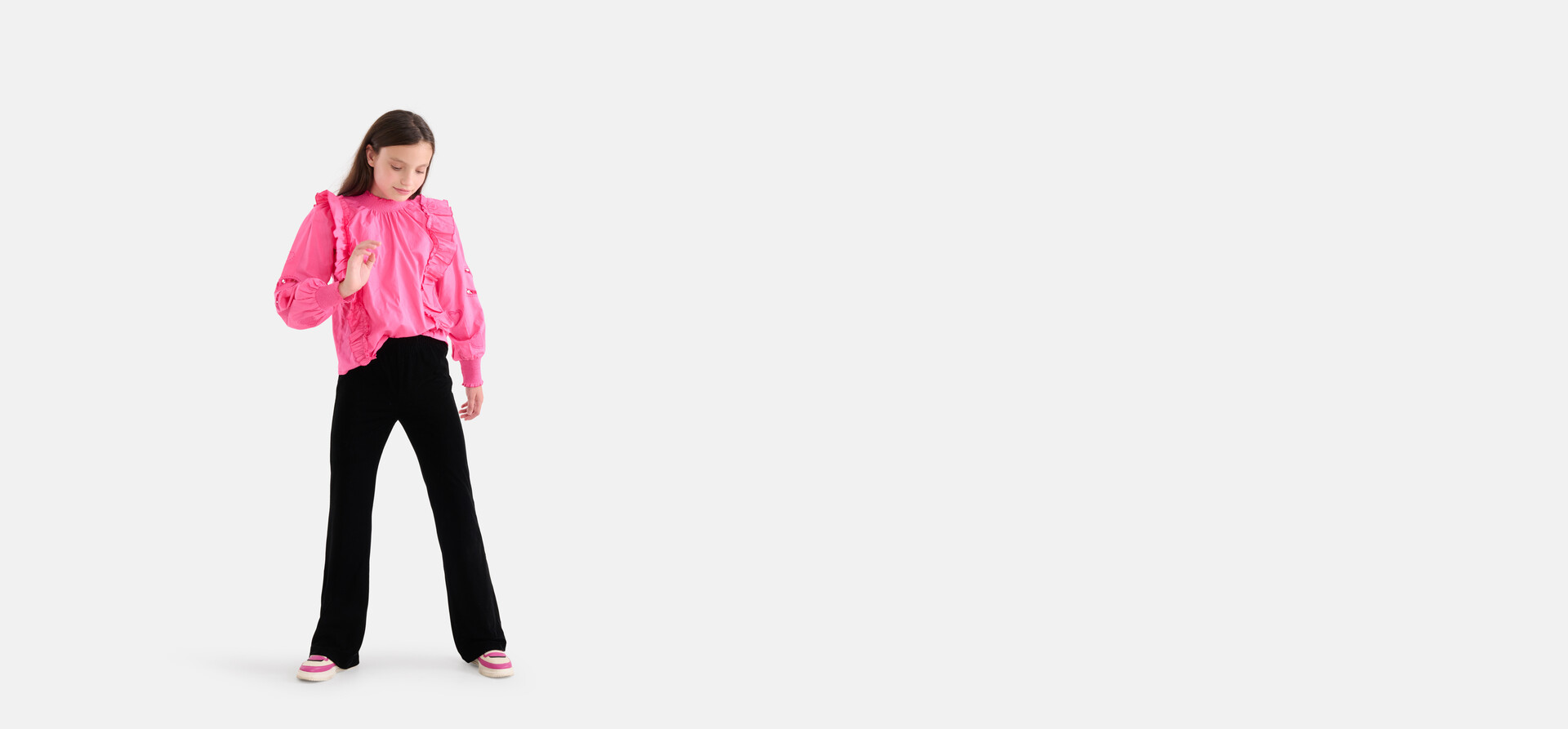Schlaghose aus Samt Schwarz SHOEBY GIRLS
