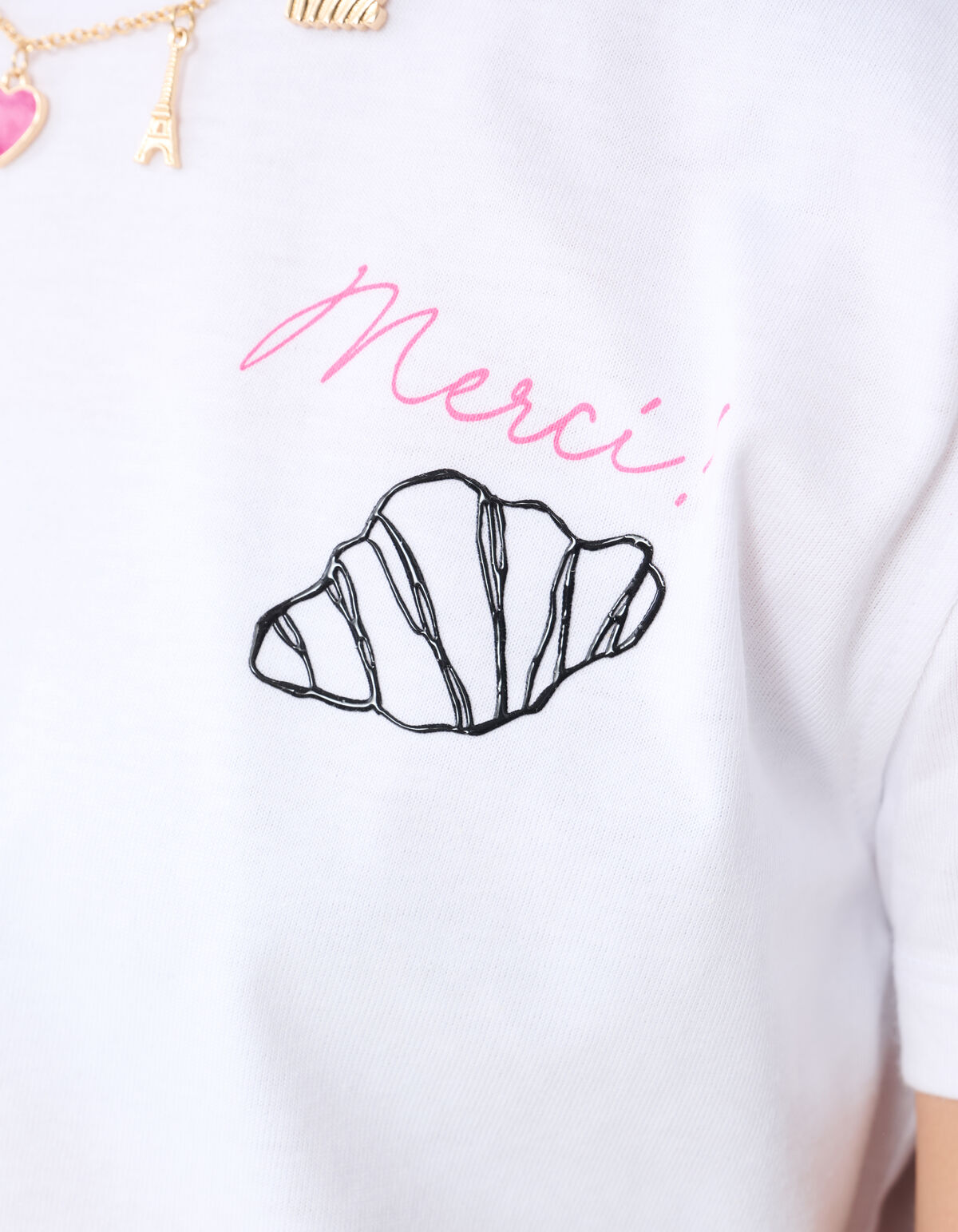 Paris Artwork T-shirt Weiß SHOEBY GIRLS