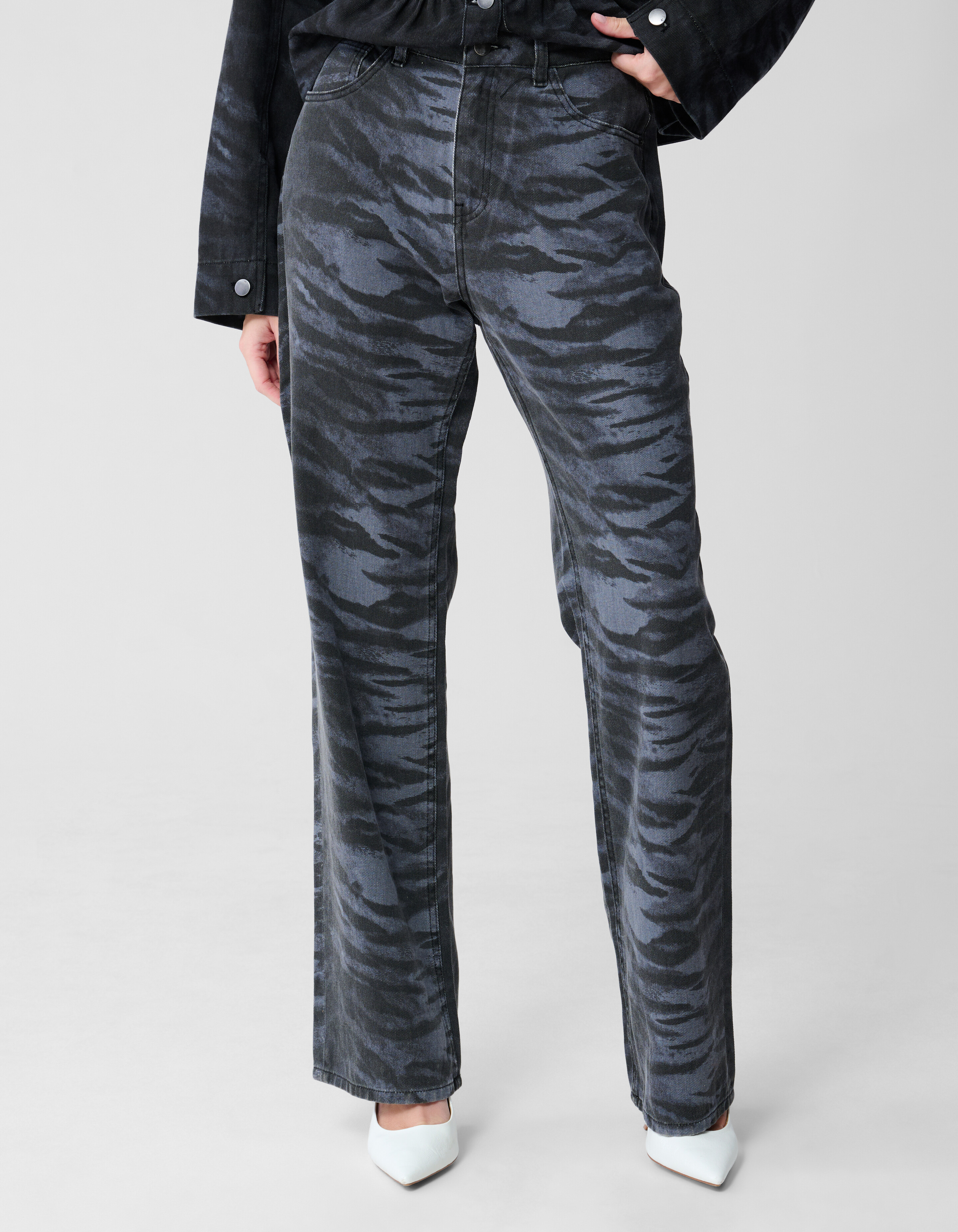 Tiger Wide Leg Fit Jeans Dunkelgrau SHOEBY WOMEN