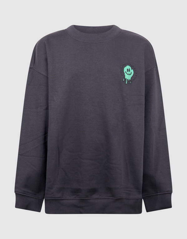 Smile Artwork Sweater Donkergrijs SHOEBY BOYS