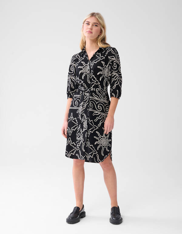 Bedrucktes Midikleid Schwarz SHOEBY WOMEN