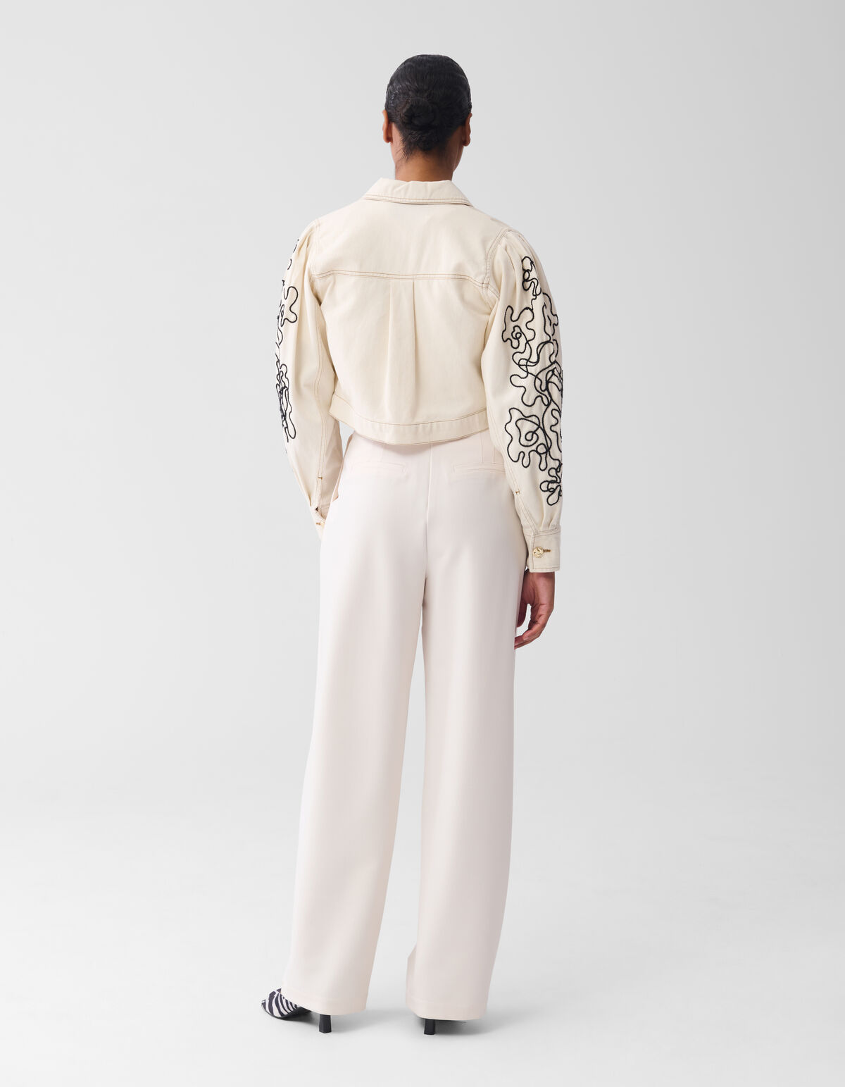 Embroidery Cord Jacket Off White SHOEBY WOMEN