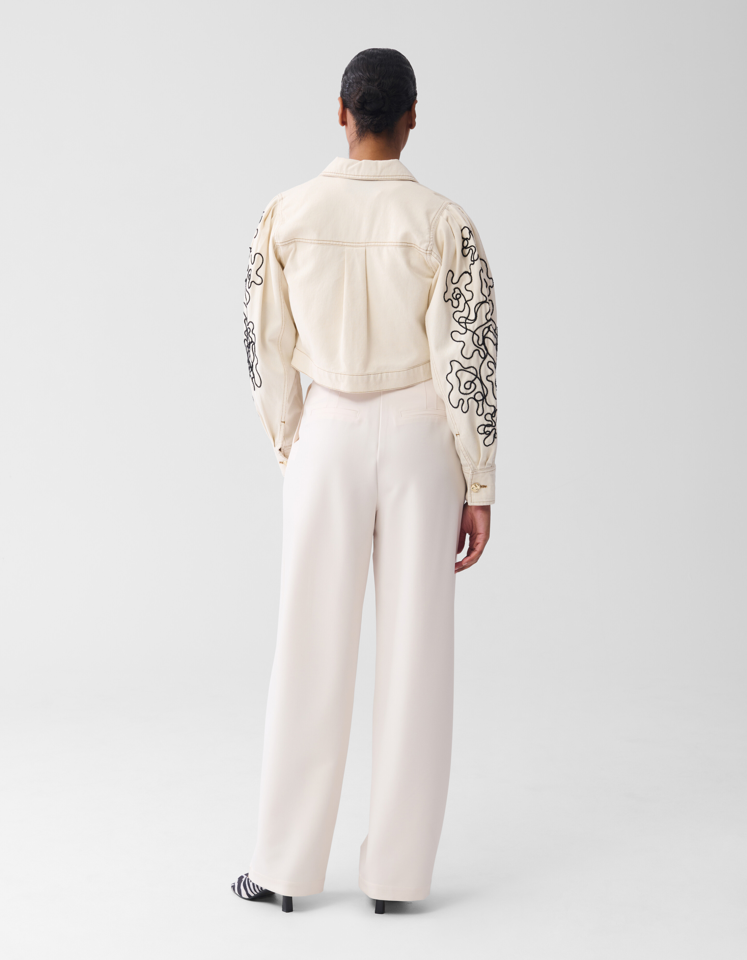 Embroidery Cord Jacket Off White SHOEBY WOMEN
