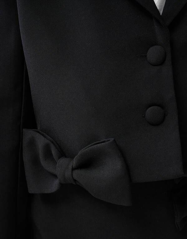 Cropped Bow Blazer Schwarz SHOEBY GIRLS