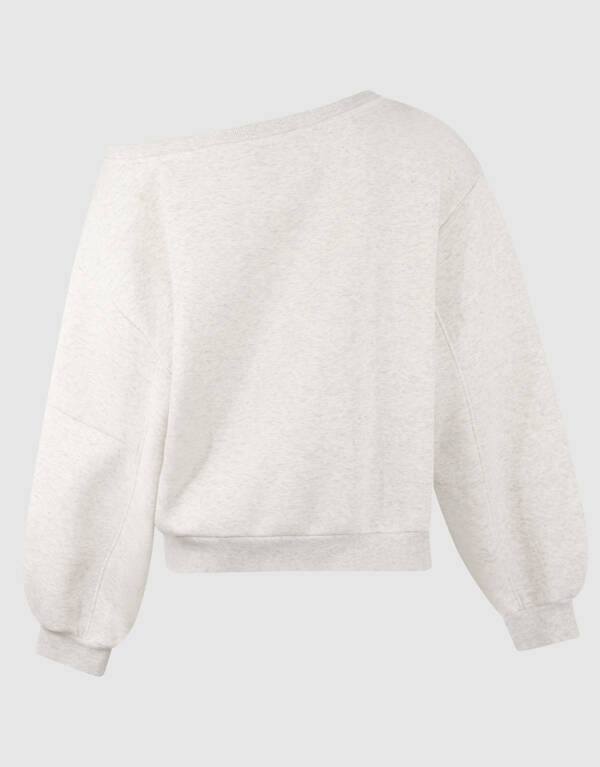 Oversized One Shoulder Sweater Hellgrau SHOEBY WOMEN