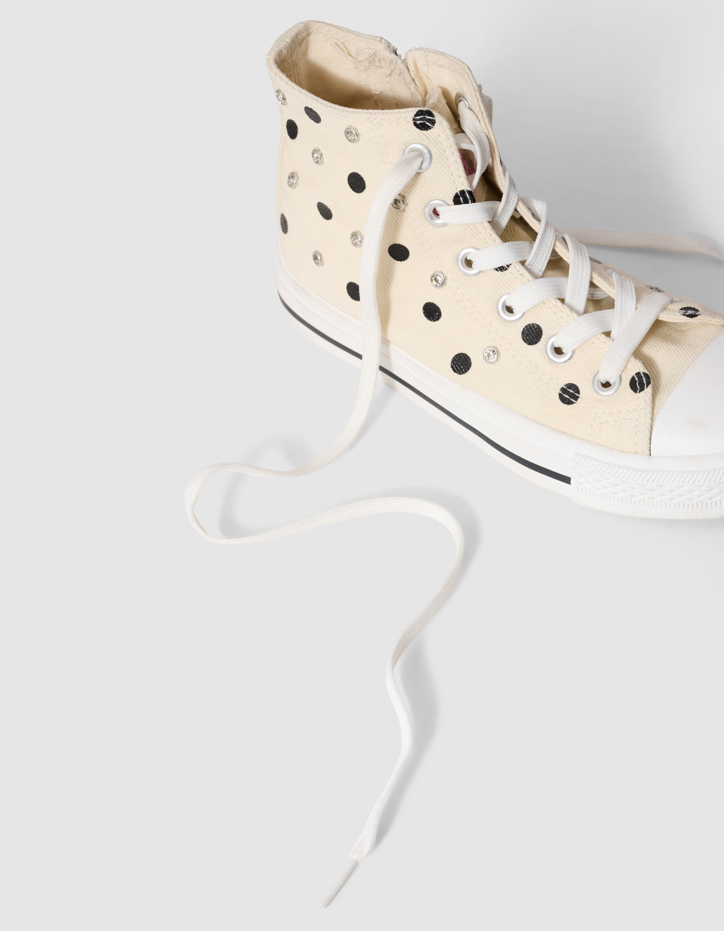 Polkadot Strass Sneakers Gebrochen Wei&szlig; SHOEBY SHOES