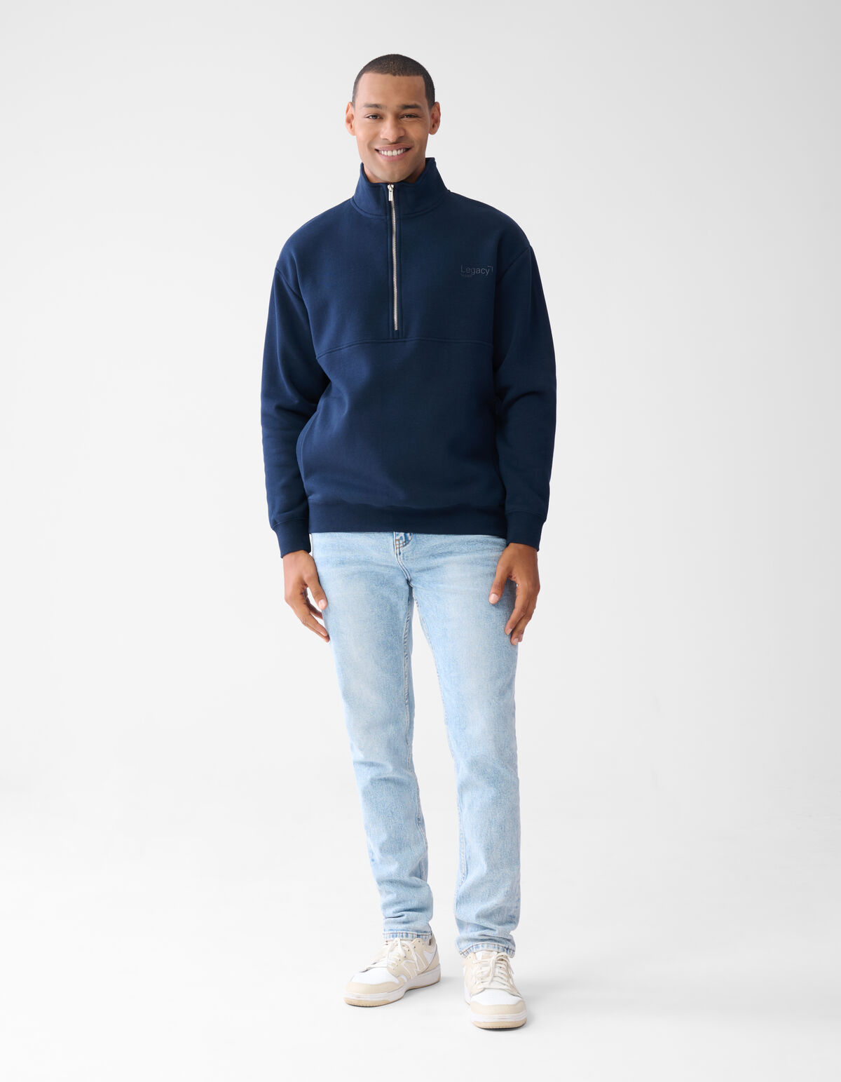 Pullover mit Reißverschluss Navy SHOEBY MEN