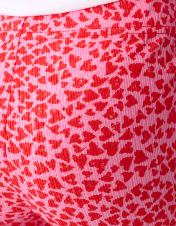 Rib Heart Flaired Legging Rosa SHOEBY GIRLS