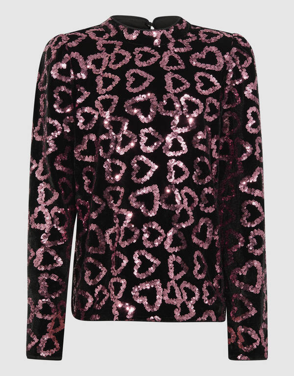 Paillettenherz-Top in Hellrosa SHOEBY GIRLS