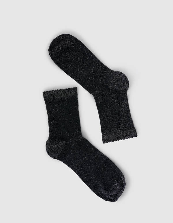 Glitzersocken Schwarz/Silber SHOEBY ACCESSOIRES