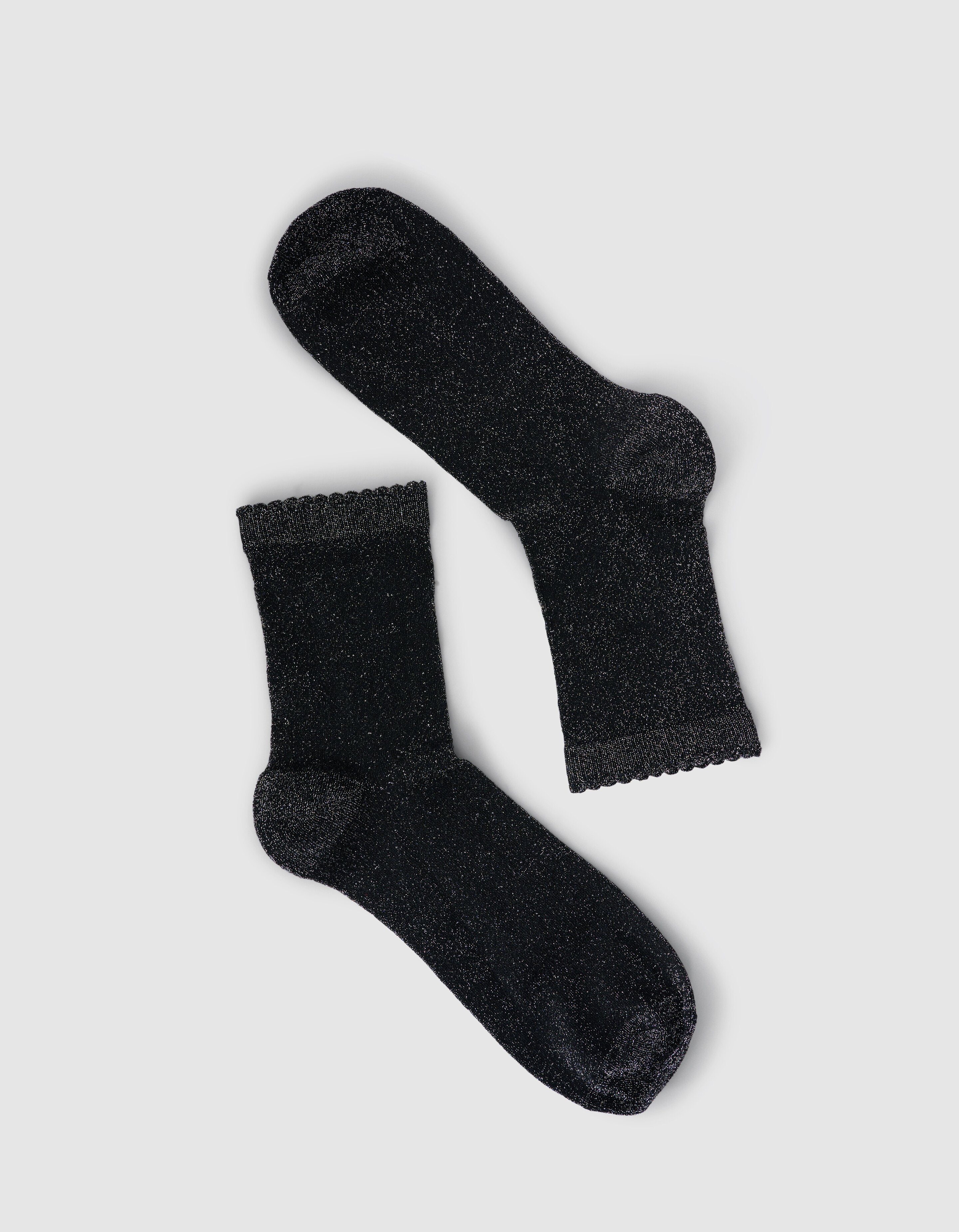 Glitzersocken Schwarz/Silber SHOEBY ACCESSOIRES