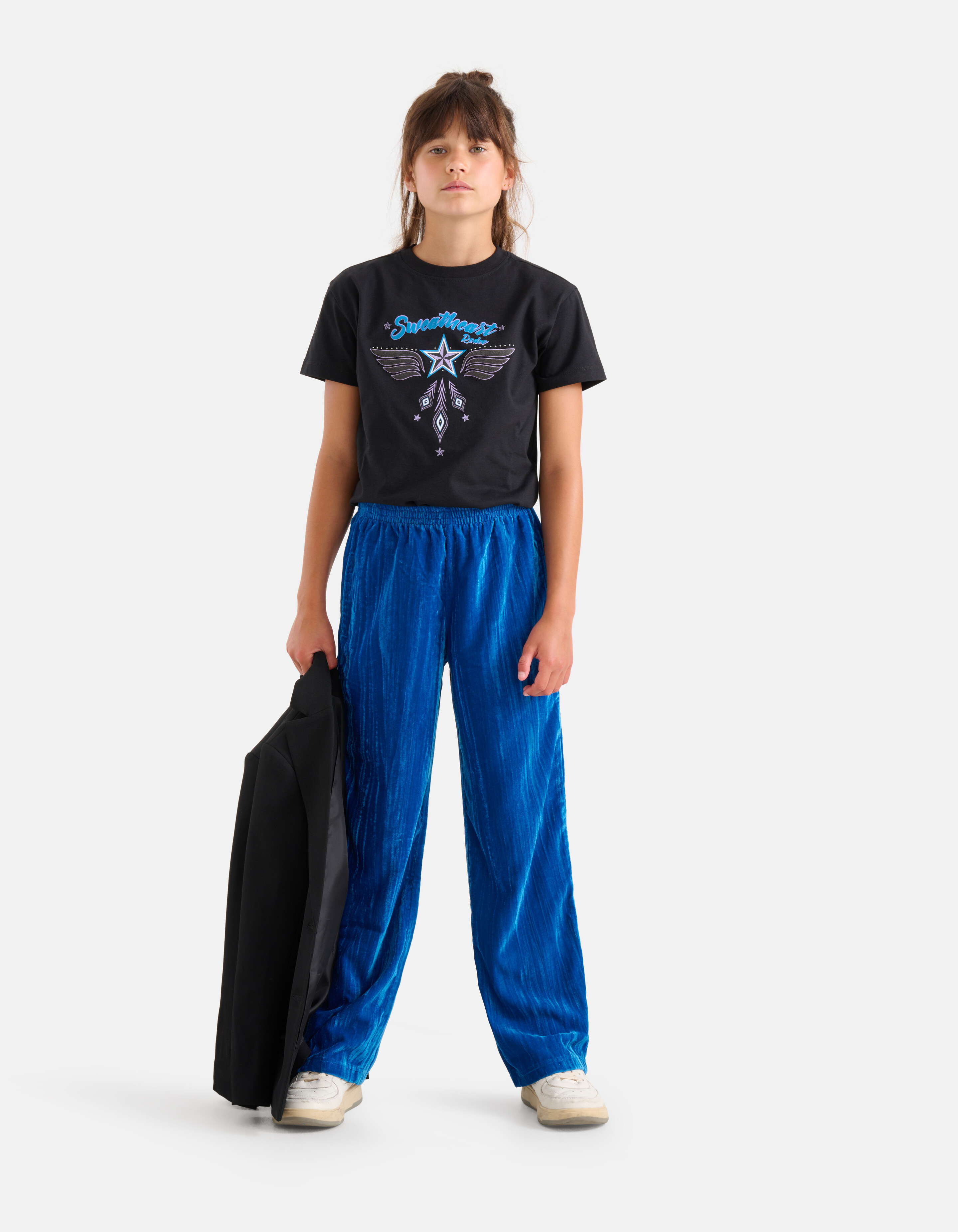 Weite Hose aus Samt Blau SHOEBY GIRLS
