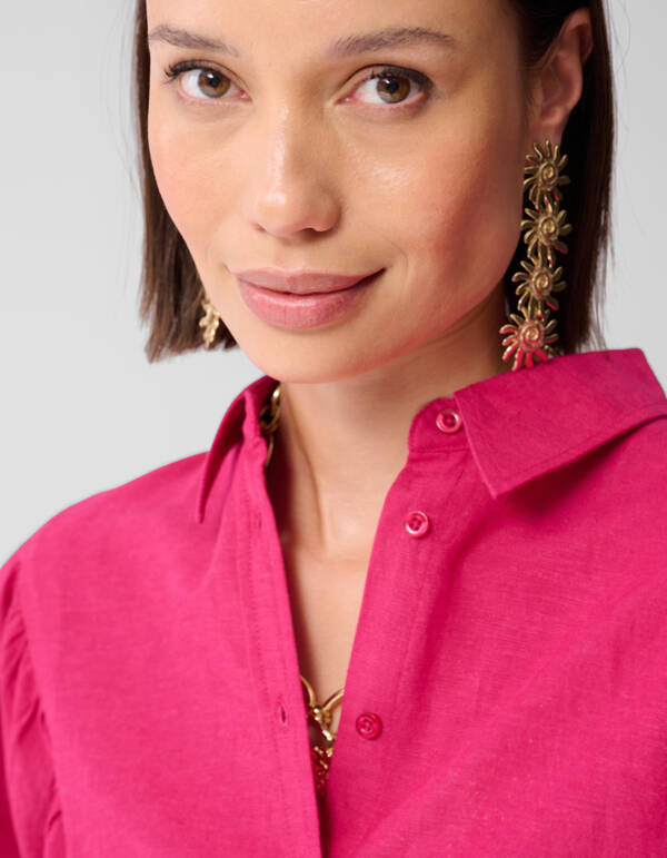 Leinen-Bauschbluse Rosa SHOEBY WOMEN