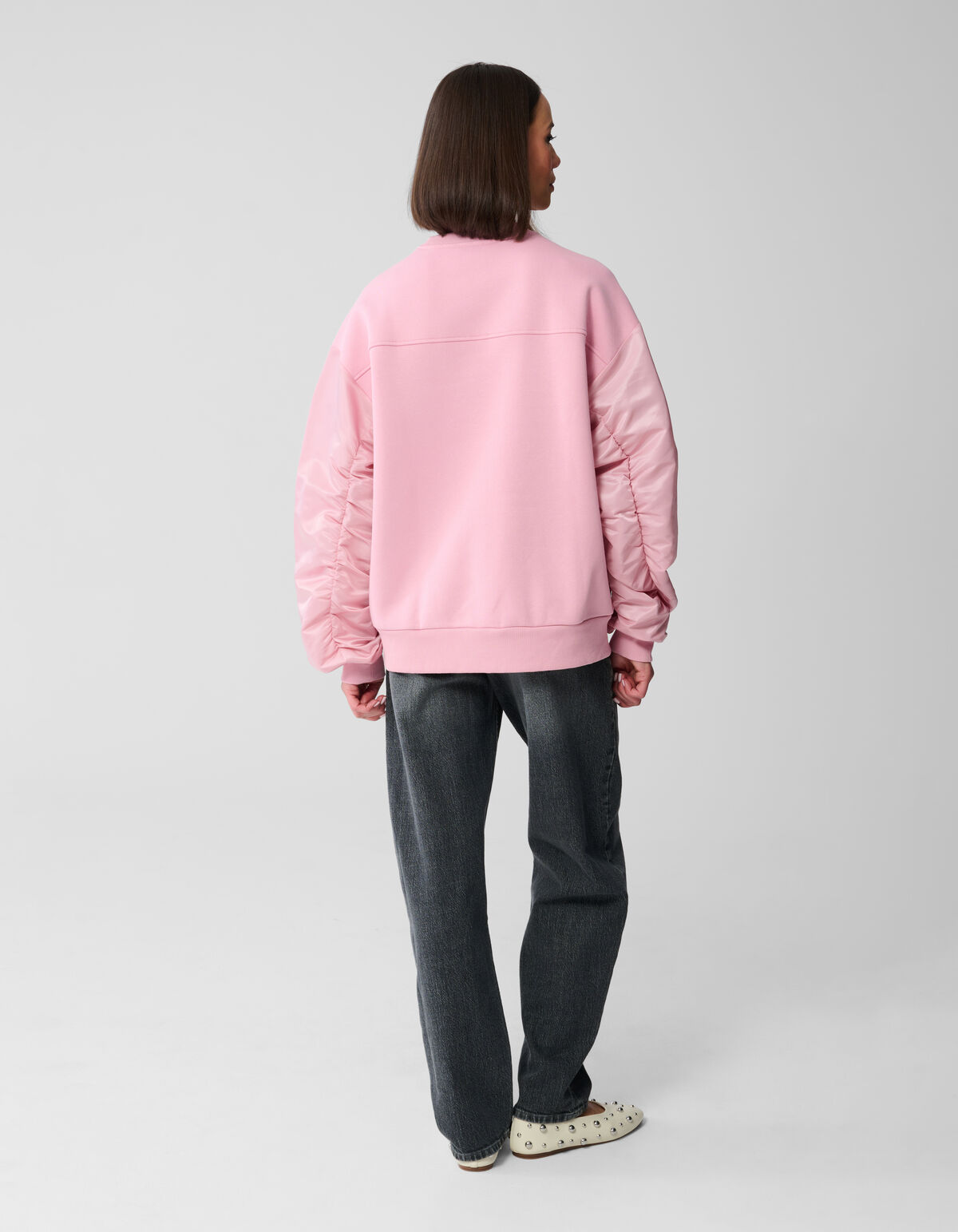 Pullover aus Satin-Mix Hellrosa SHOEBY WOMEN