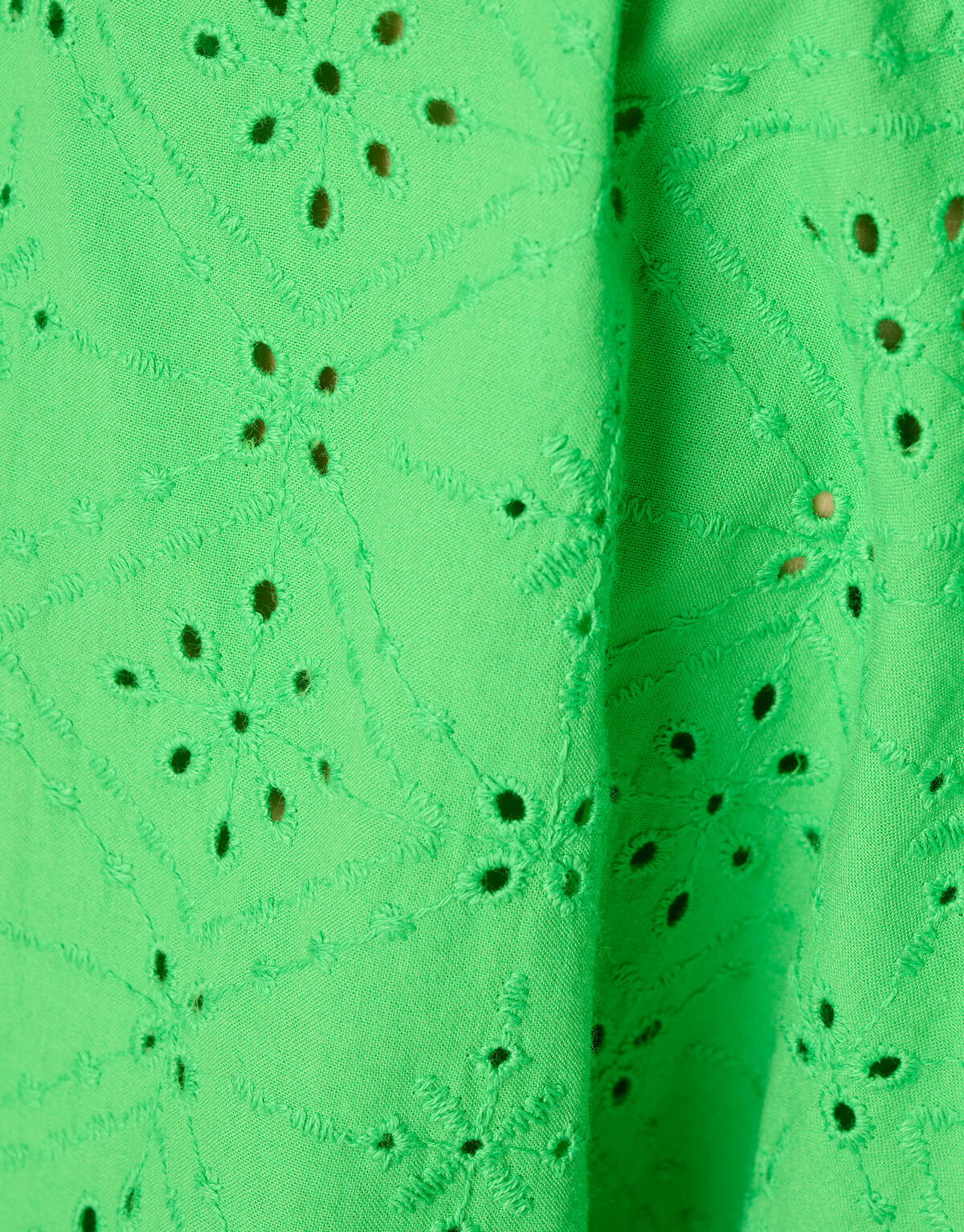 Besticktes T-Shirt mit Puff&auml;rmeln Gr&uuml;n SHOEBY WOMEN