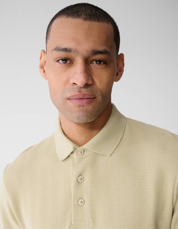 Waffel-Streifen Polo Hellgr&uuml;n SHOEBY MEN