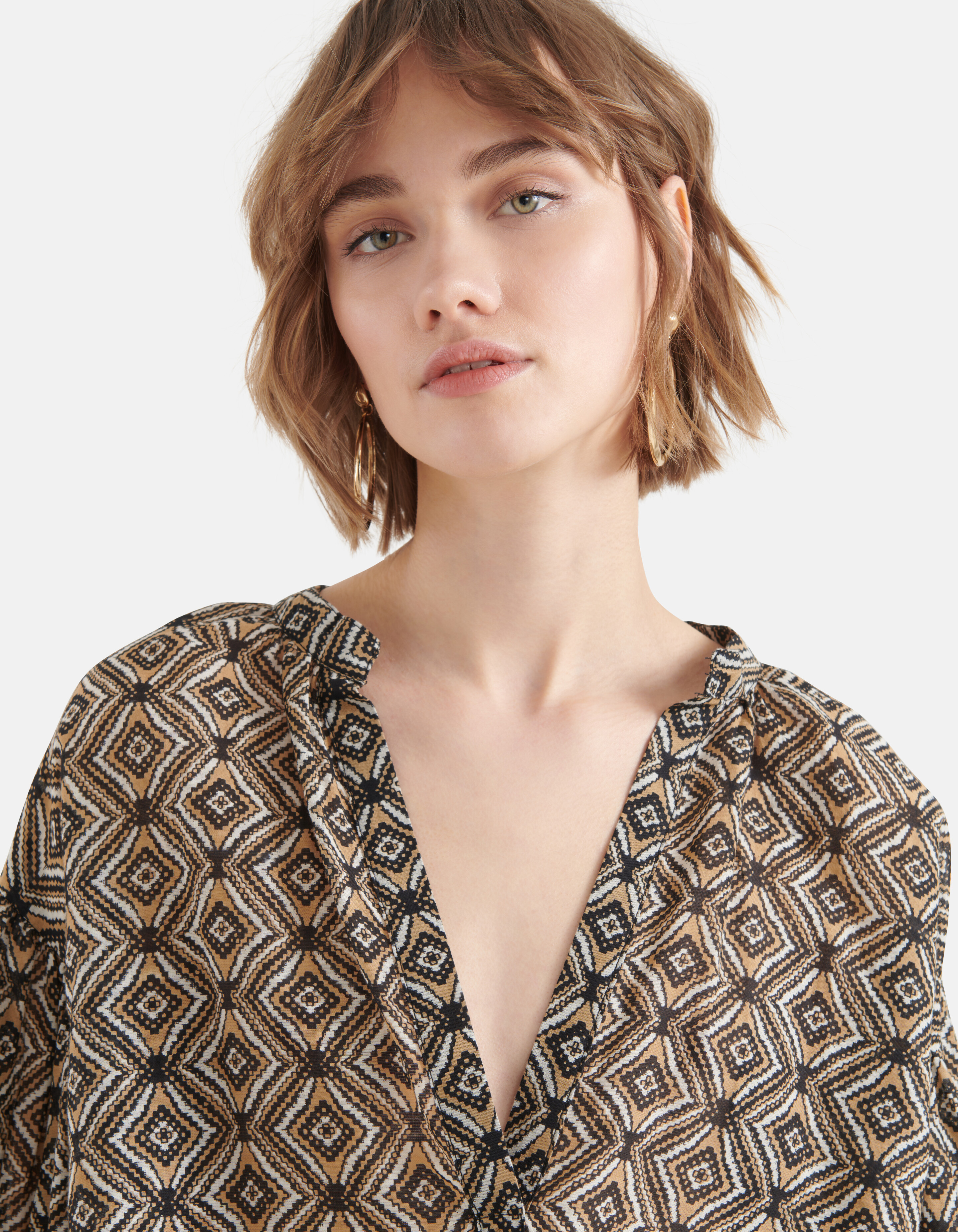 Bedruckte Voile-Bluse Braun SHOEBY WOMEN