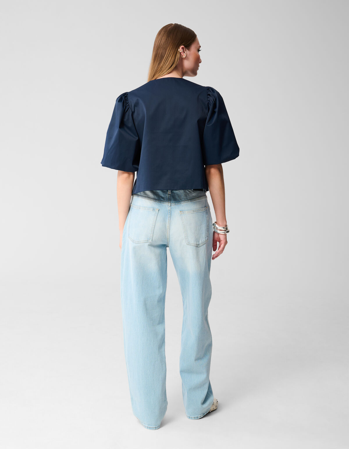 Puffbluse Dunkelblau SHOEBY WOMEN