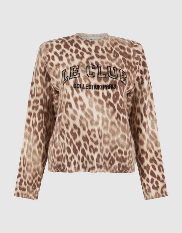 Leopard Artwork Strickpullover Sand SHOEBY WOMEN