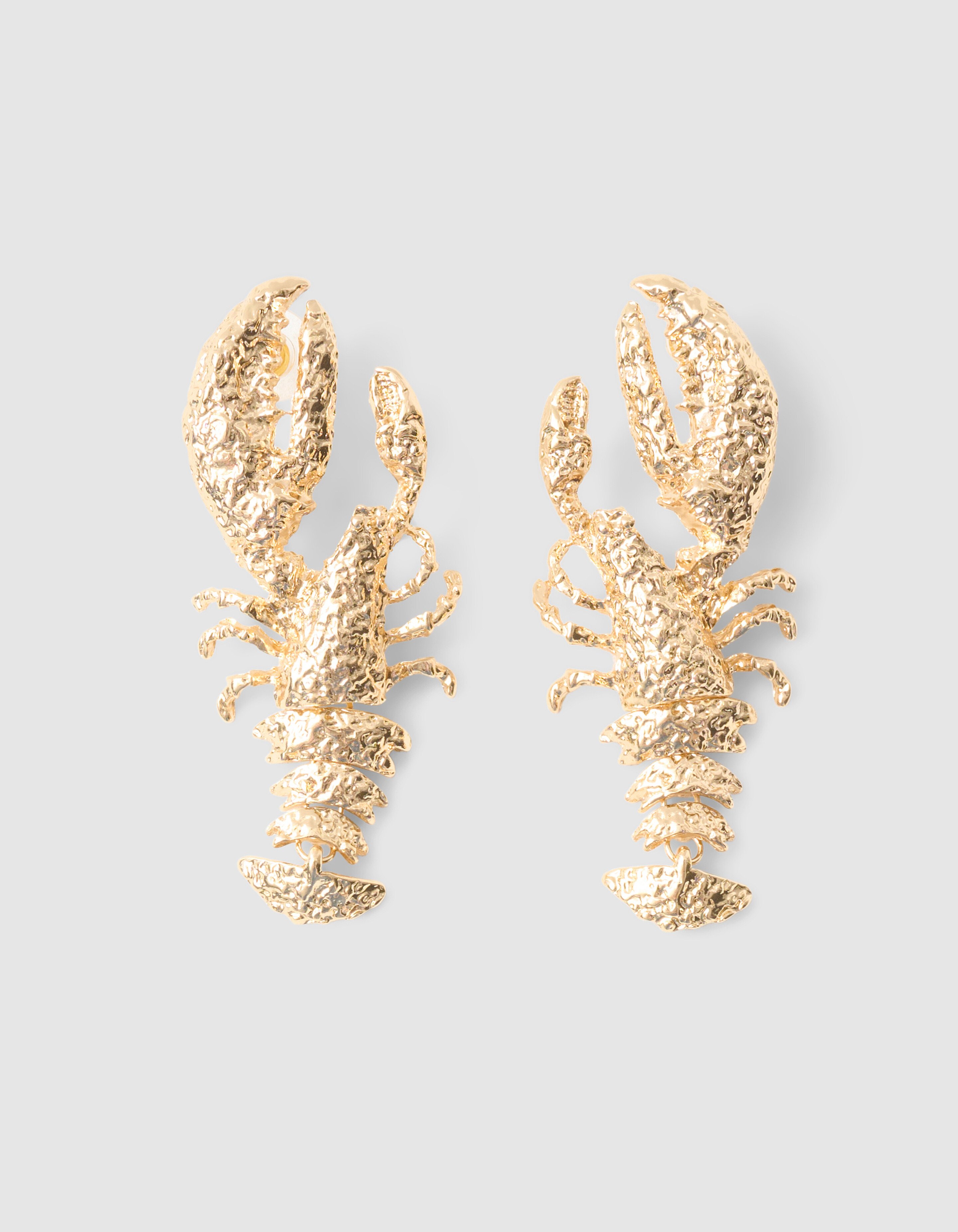Statement-Ohrringe mit Hummermotiv in Gold SHOEBY ACCESSOIRES
