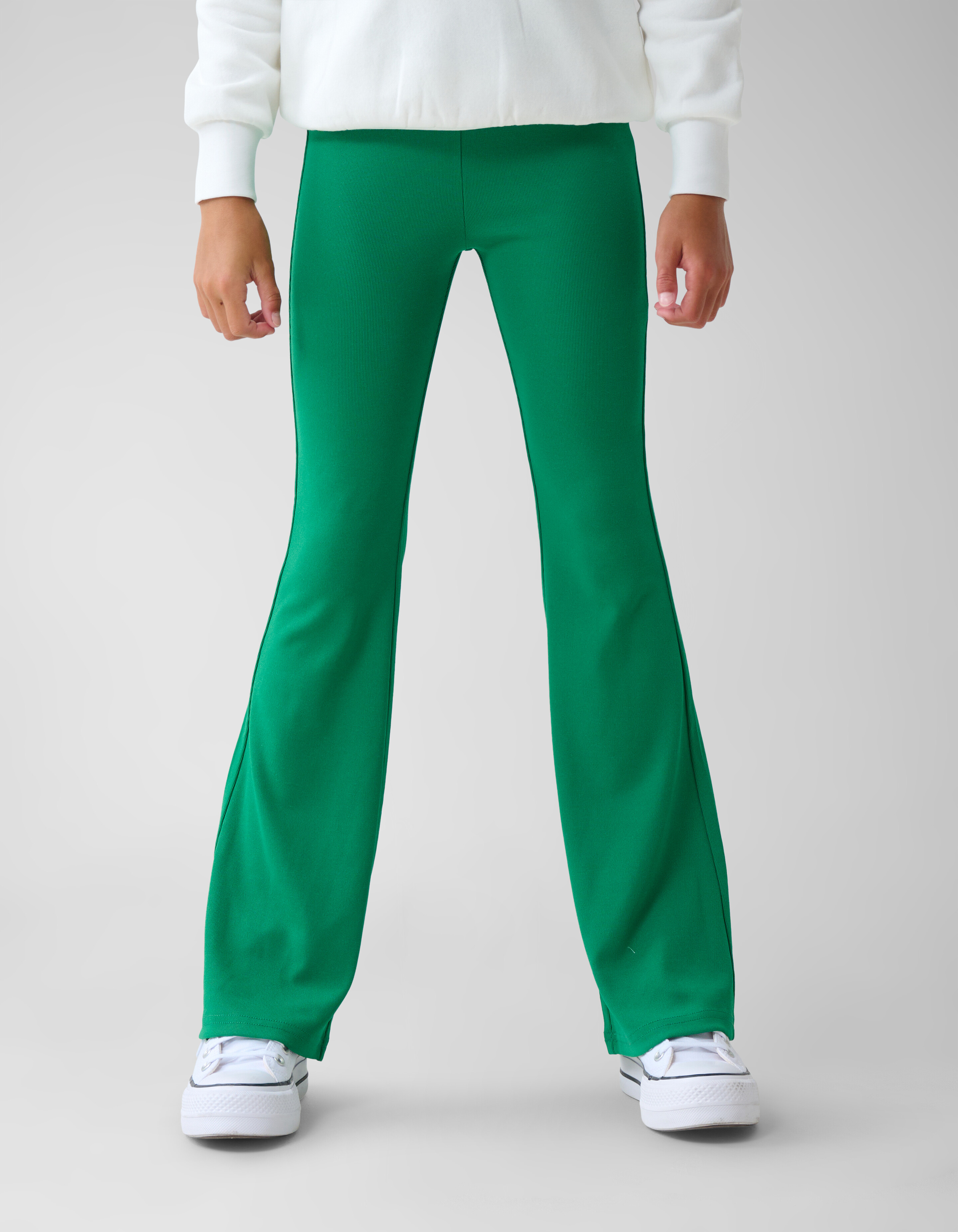 Ausgestellte Rippen-Leggings Grün SHOEBY GIRLS