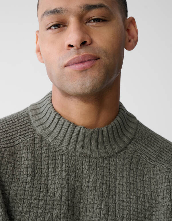 Struktur Strickpullover Dunkelgrün SHOEBY MEN