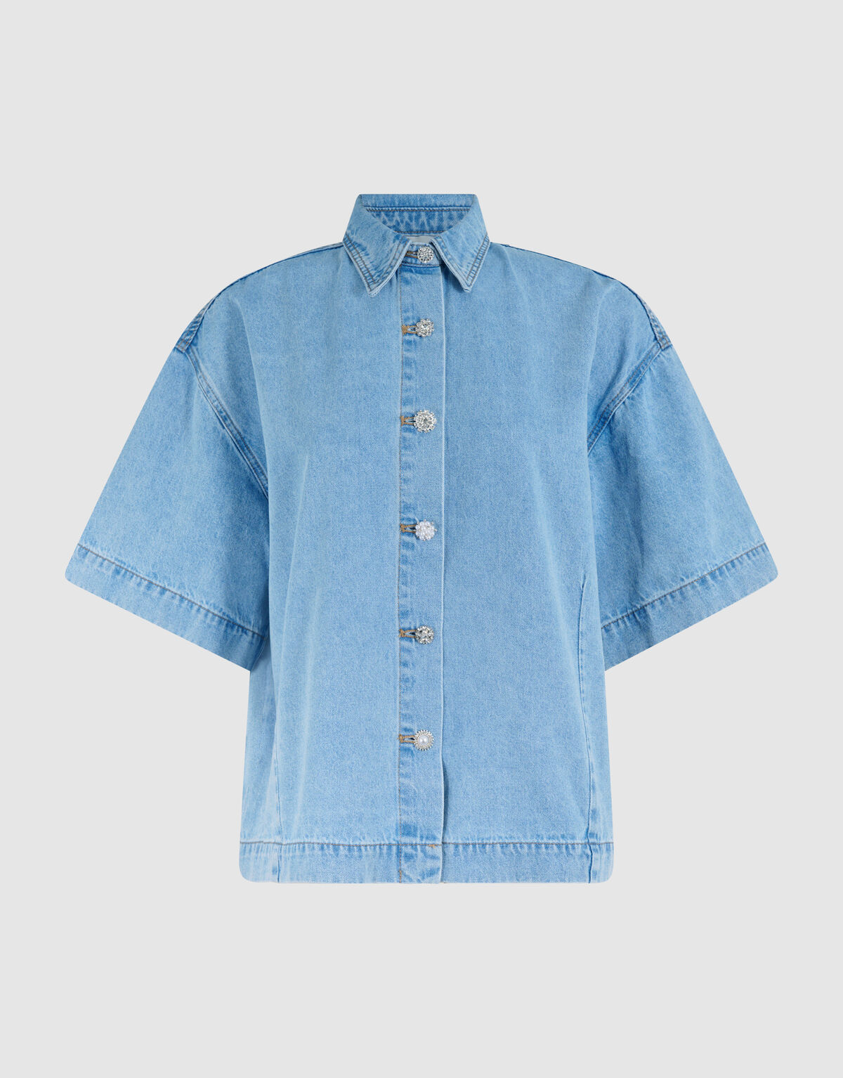 Übergroße Denim-Bluse gebleicht von Monica SHOEBY WOMEN