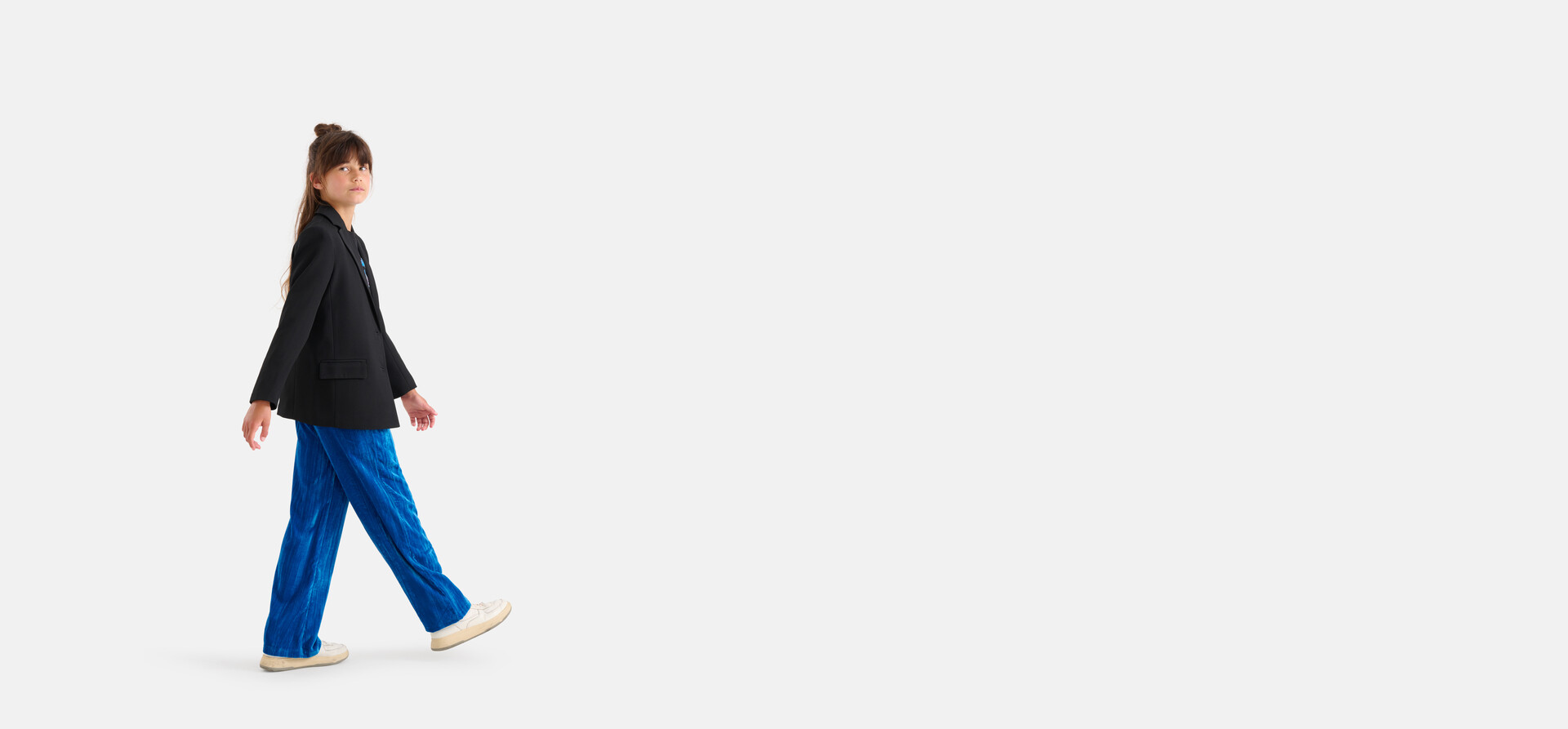 Weite Hose aus Samt Blau SHOEBY GIRLS