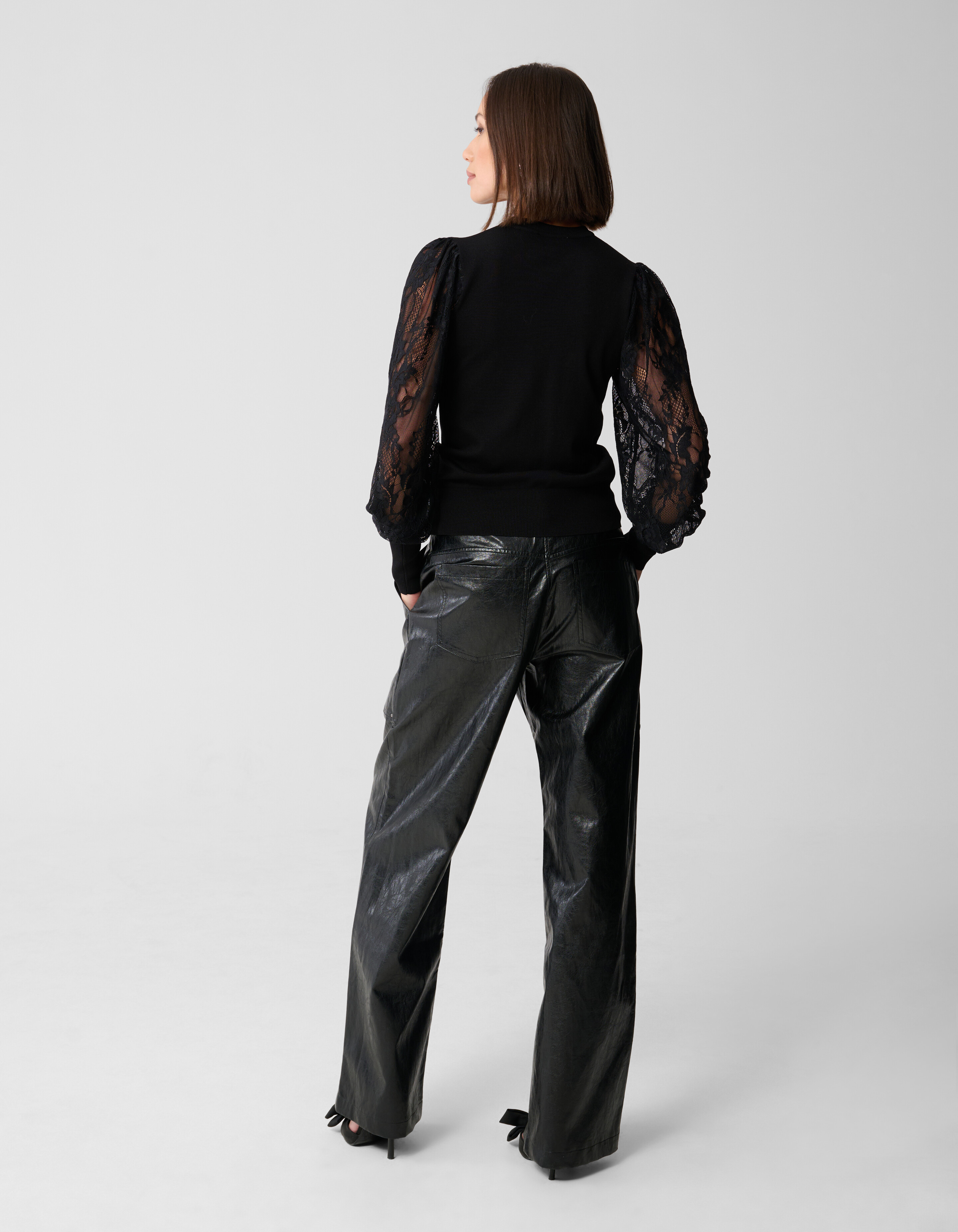 Spitzenstrickpullover Schwarz SHOEBY WOMEN