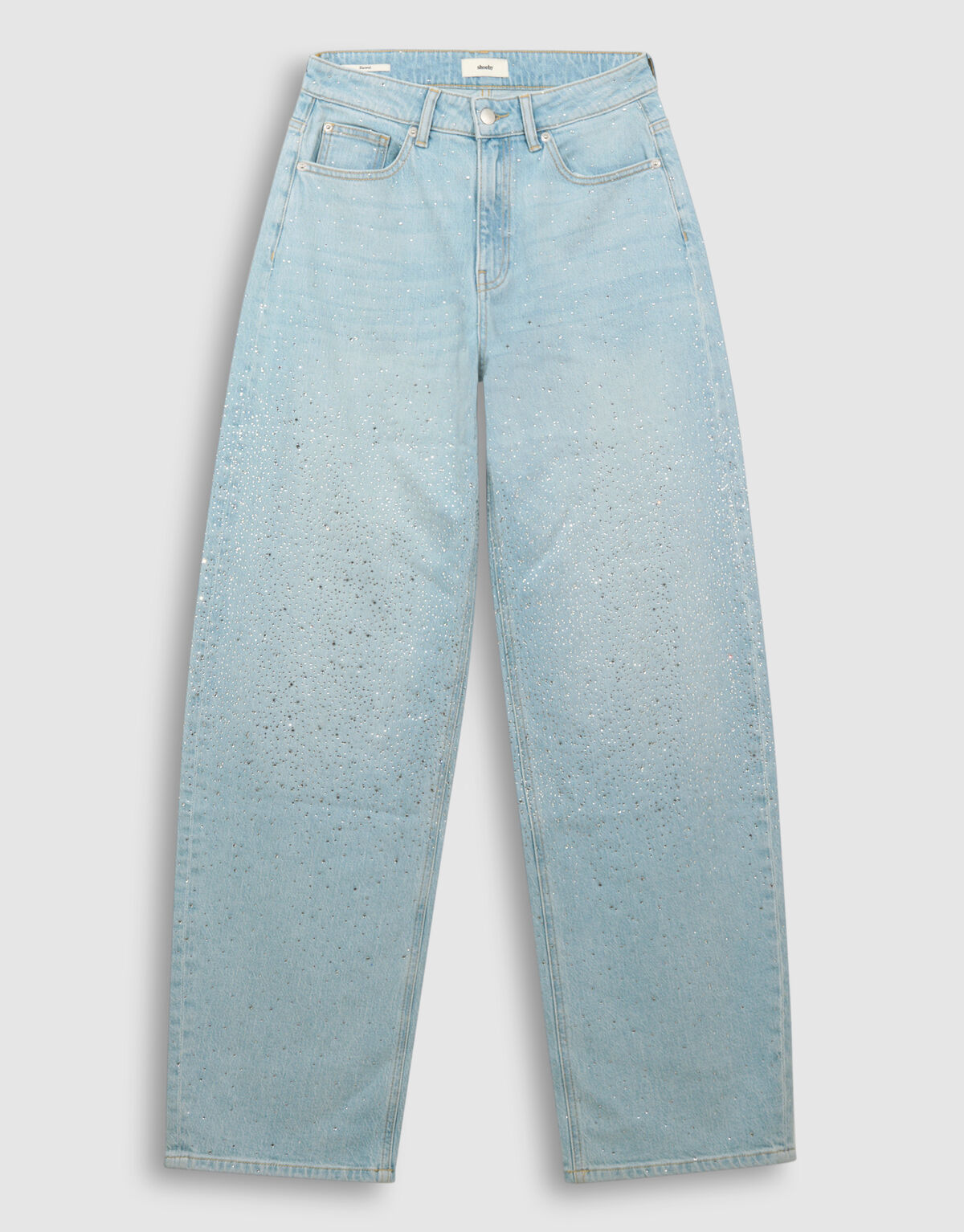 Strass-Wasserfall-Jeans mit Barrel-Passform, geble SHOEBY WOMEN