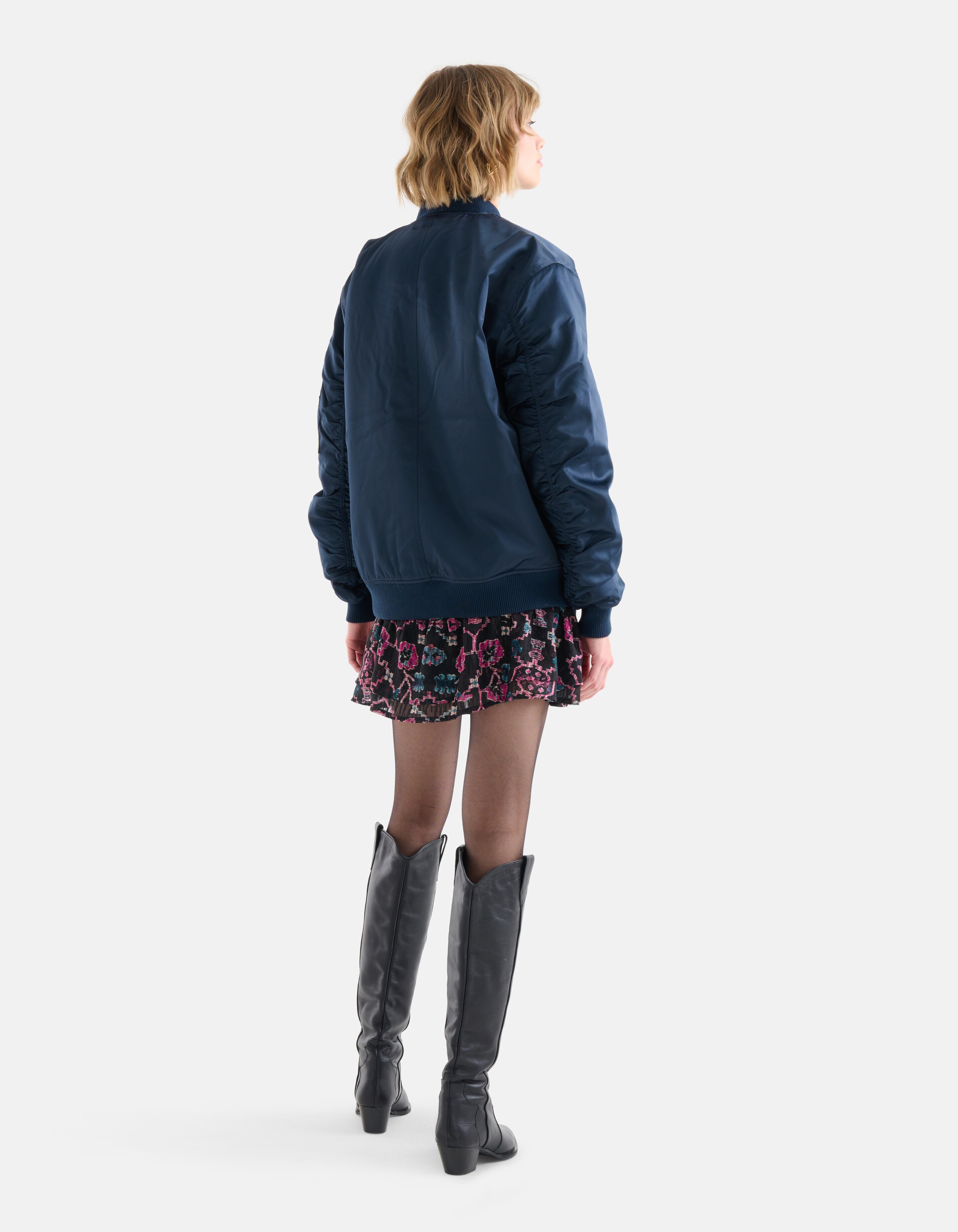 Satin-Bomberjacke Dunkelblau SHOEBY WOMEN