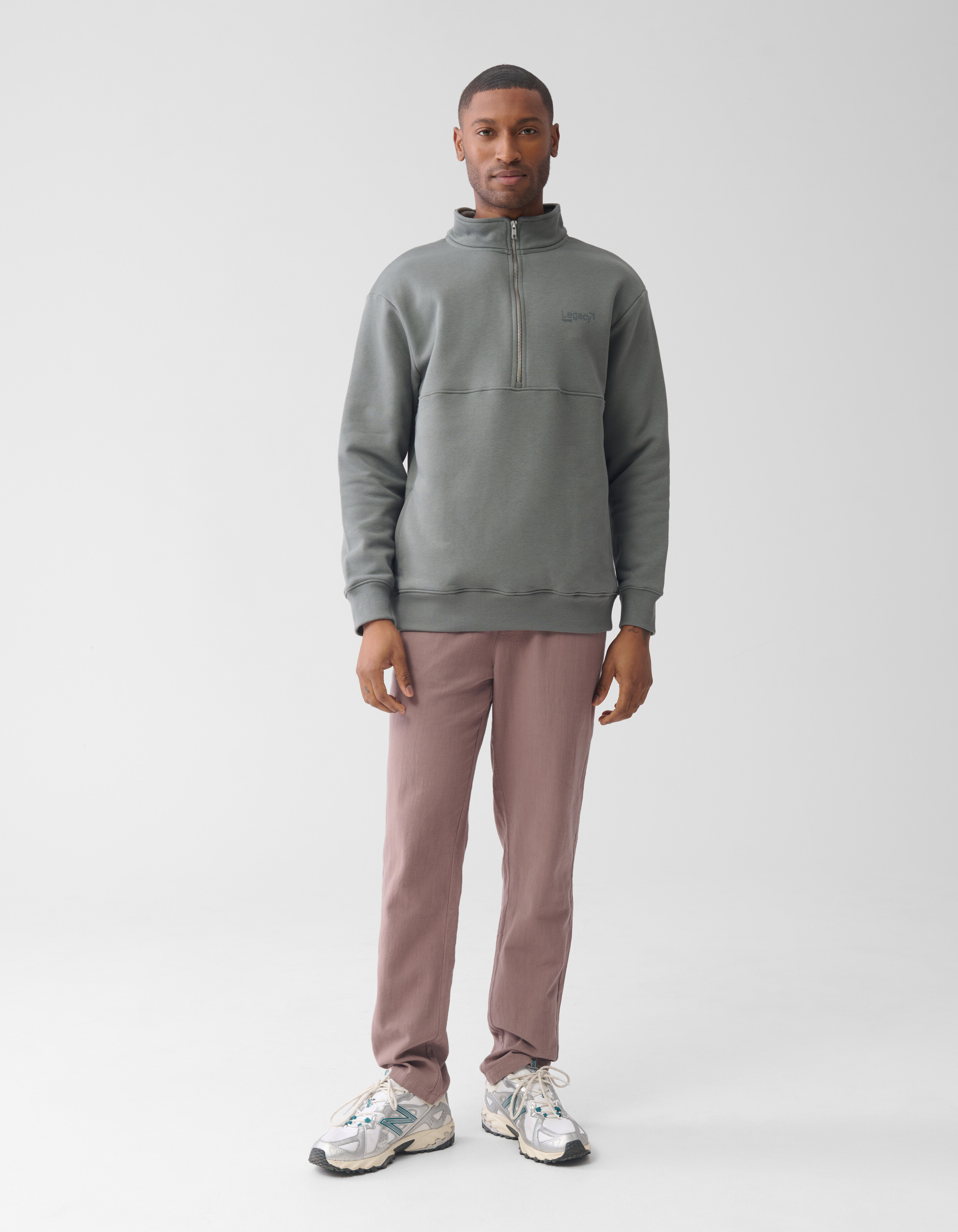 Pullover mit Reißverschluss Dunkelgrün SHOEBY MEN