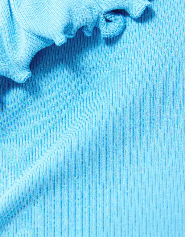 Ein-Schulter-Rippen-Top Blau SHOEBY GIRLS