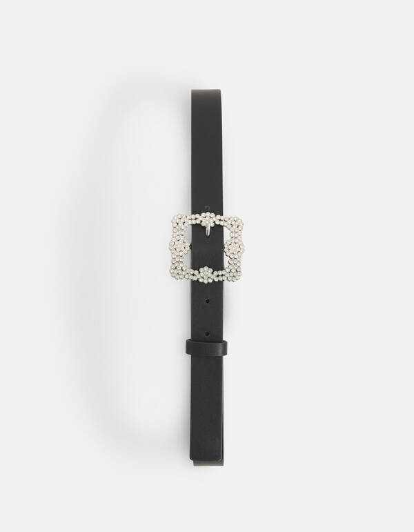 Gürtel mit Strassschnalle Schwarz SHOEBY ACCESSOIRES