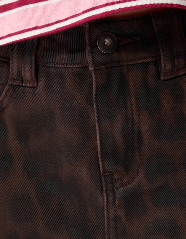 Rock aus Twill mit Leopardenmuster Braun SHOEBY GIRLS